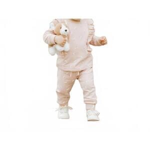 NEW PETIT LEM kid's daisy print on rose outfit set in pink